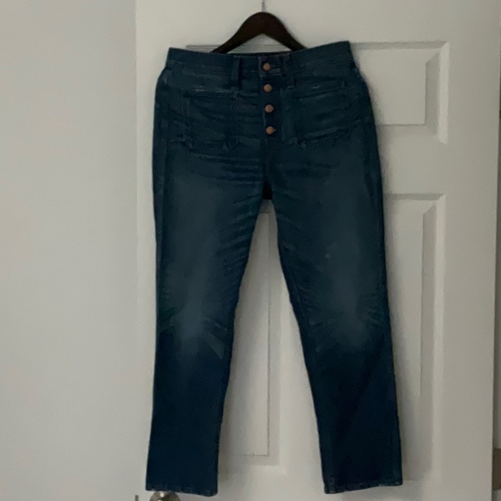 J CREW POINT SUR DENIM JEANS BUTTON FLY AND PATCH POCKETS
